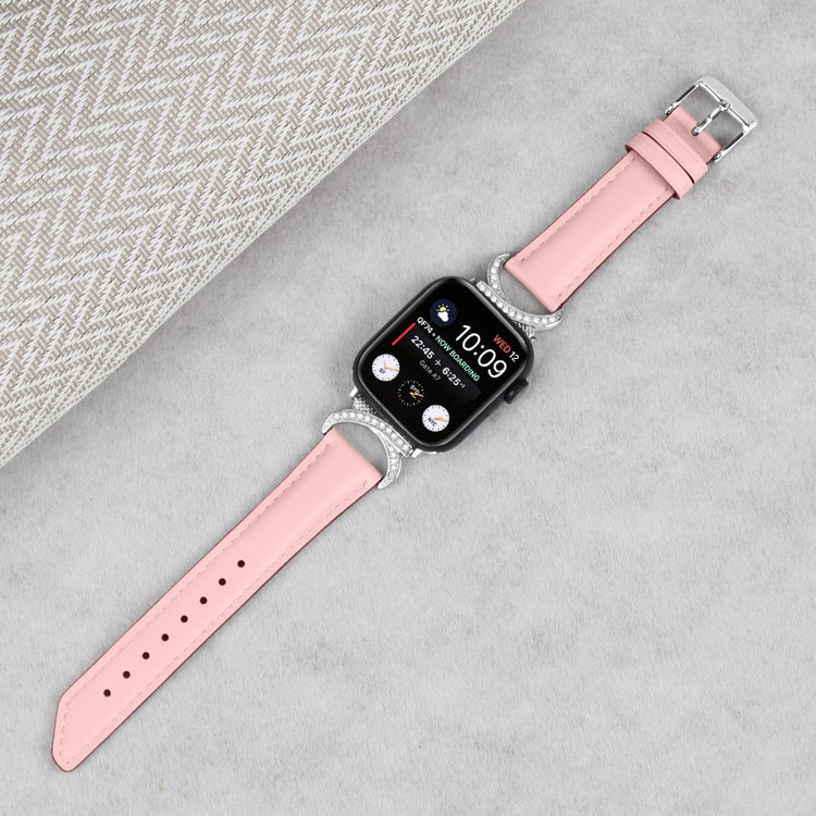 Nydelig Ægte Læder Universal Rem passer til Apple Smartwatch - Pink#serie_2