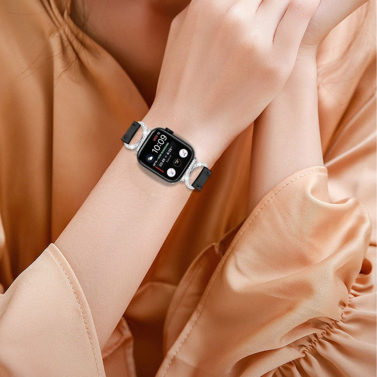 Nydelig Ægte Læder Universal Rem passer til Apple Smartwatch - Sort#serie_3