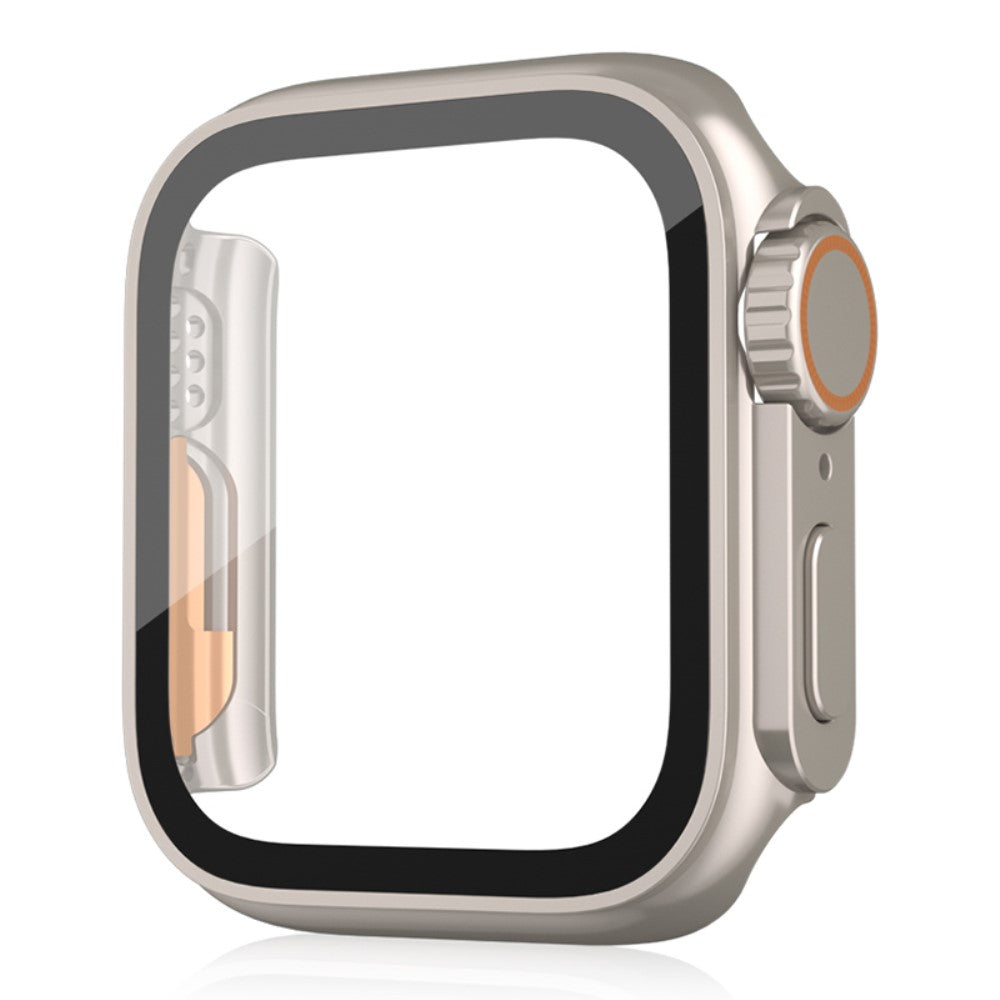 Super Flot Universal Cover med Skærmbeskytter i Plastik og Hærdet Glas passer til Apple Watch Series 8 (45mm) / Apple Watch Series 7 45mm - Guld#serie_2