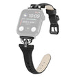 Apple Watch Series 8 (45mm) / Watch Ultra Genuine leather rhinestone décor strap with black buckle