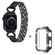 Apple Watch Series 8 (45mm) rhinestone décor 5-bead metal strap with cover