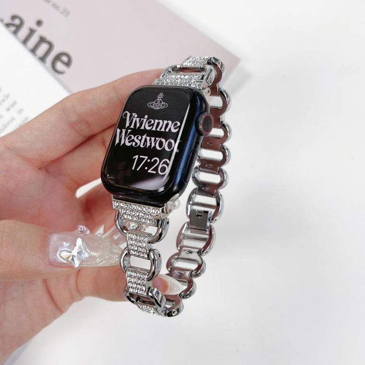 Tidsløst Metal Og Rhinsten Universal Rem passer til Apple Smartwatch - Pink#serie_3