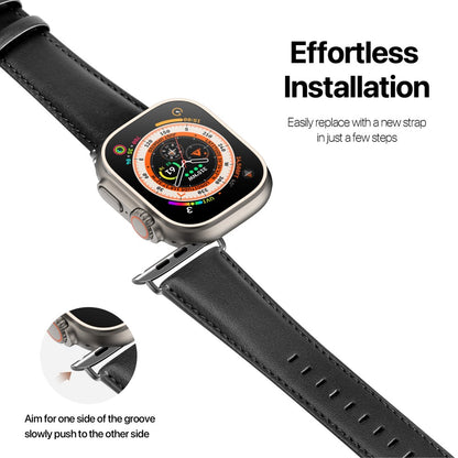 DUX DUCIS YS Apple Watch Series 9 41mm Cowhide leather strap - Black#serie_1