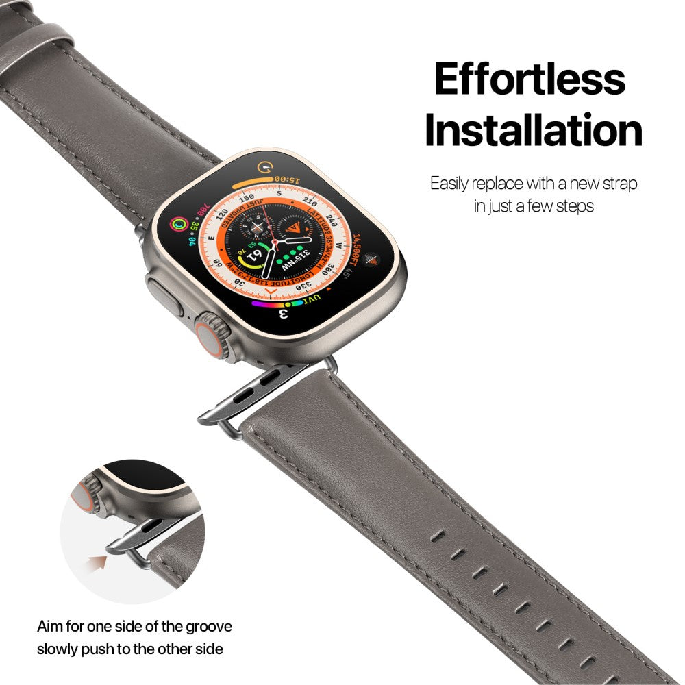 DUX DUCIS YS Apple Watch Series 9 41mm Cowhide leather strap - Grey#serie_4