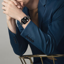Google Pixel Watch M-shape rhinestone décor metal strap - Black#serie_1