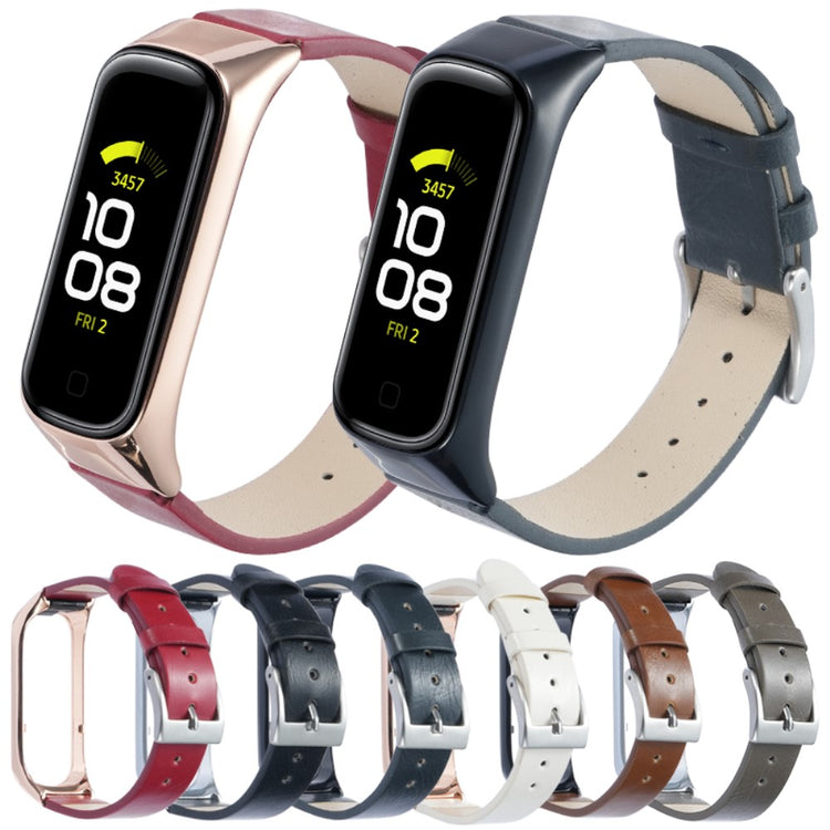 Meget Smuk Ægte Læder Rem passer til Samsung Galaxy Fit 2 - Rød#serie_4