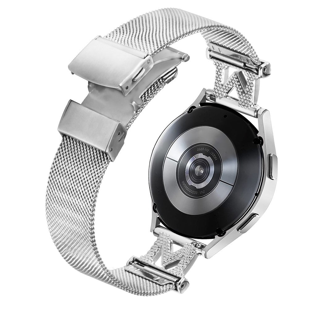 Vildt Fed Metal Og Rhinsten Universal Rem passer til Smartwatch - Sølv#serie_055