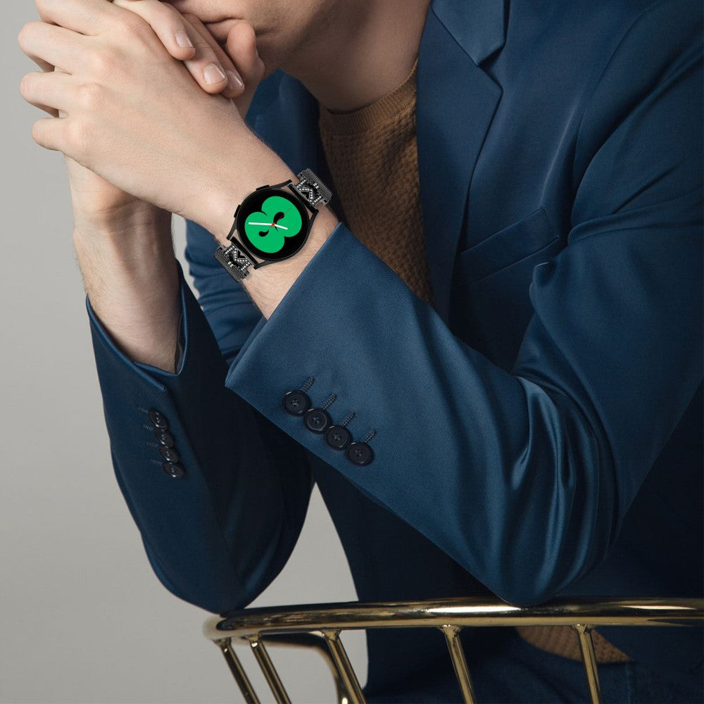 20mm Samsung Galaxy Watch 5 / 4 M-shape stainless steel strap with buckle - Black#serie_1