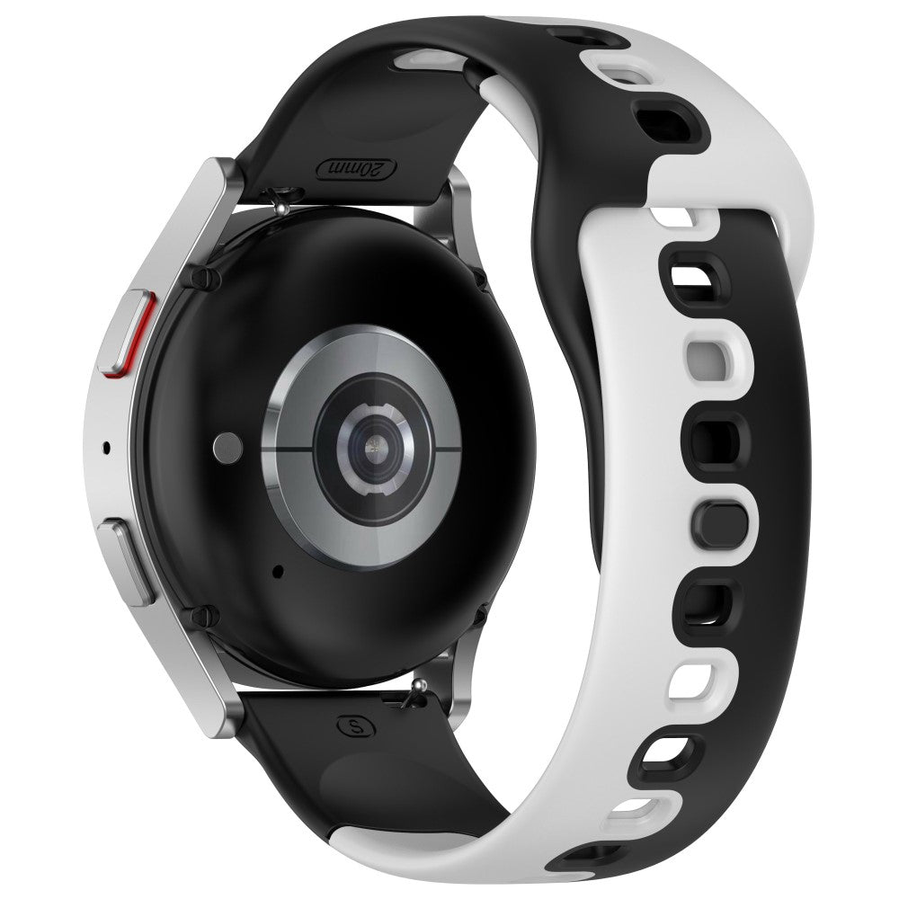 20mm Universal dual color silicone strap - Black / Grey#serie_4