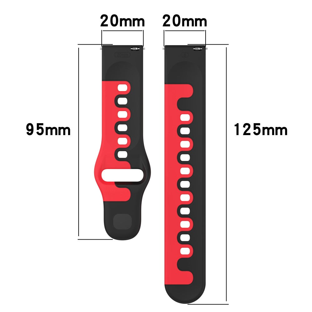 Mega Hårdfør Silikone Universal Rem passer til Smartwatch - Rød#serie_7