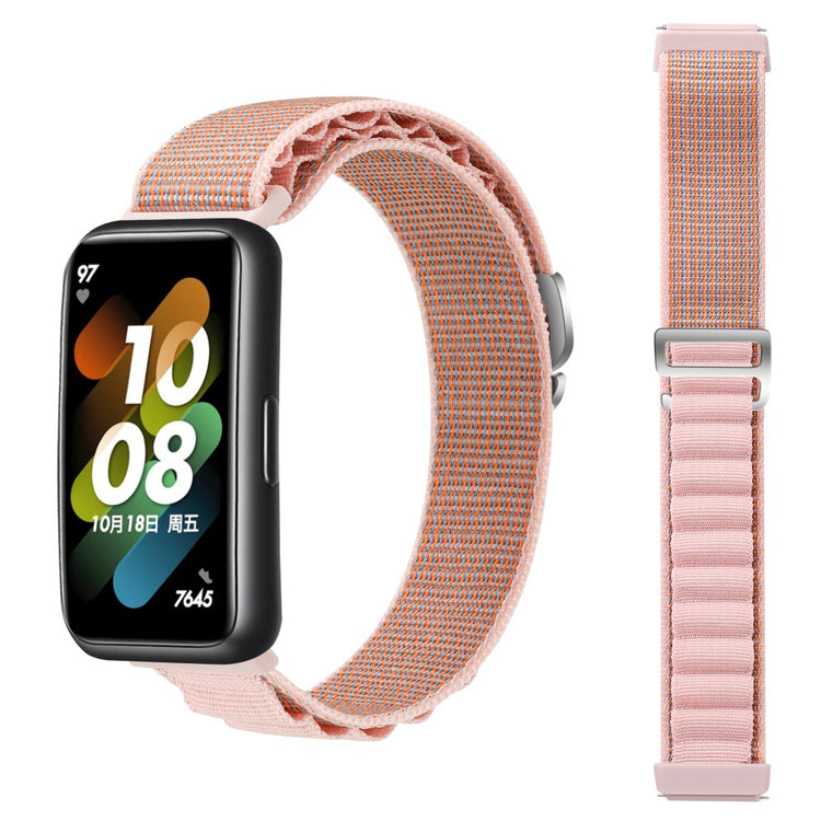 Helt Vildt Nydelig Nylon Rem passer til Huawei Band 7 - Pink#serie_8