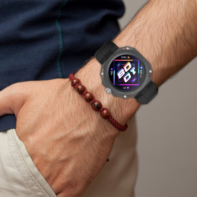 Rigtigt Fint Silikone Rem passer til Huawei Watch GT Cyber - Sort#serie_1