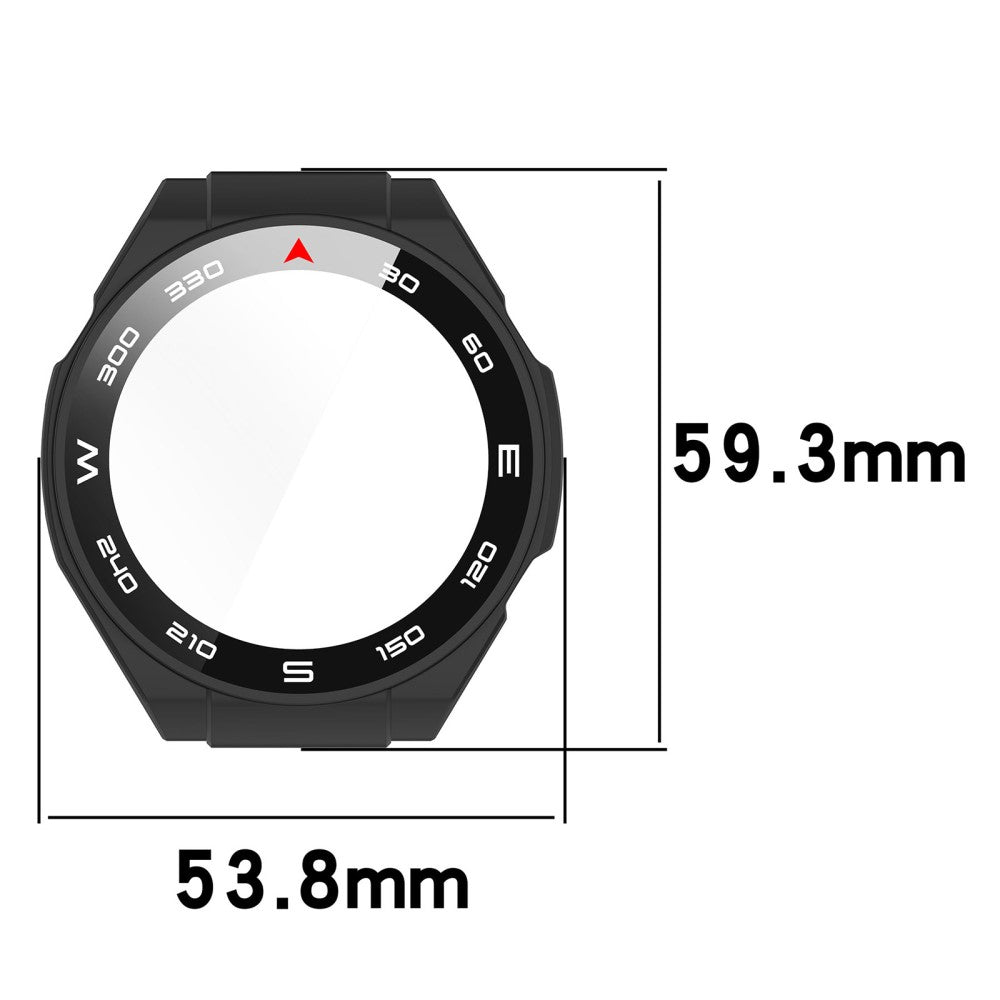 Vildt Godt Cover med Skærmbeskytter i Plastik og Hærdet Glas passer til Huawei Watch Ultimate - Sølv#serie_3