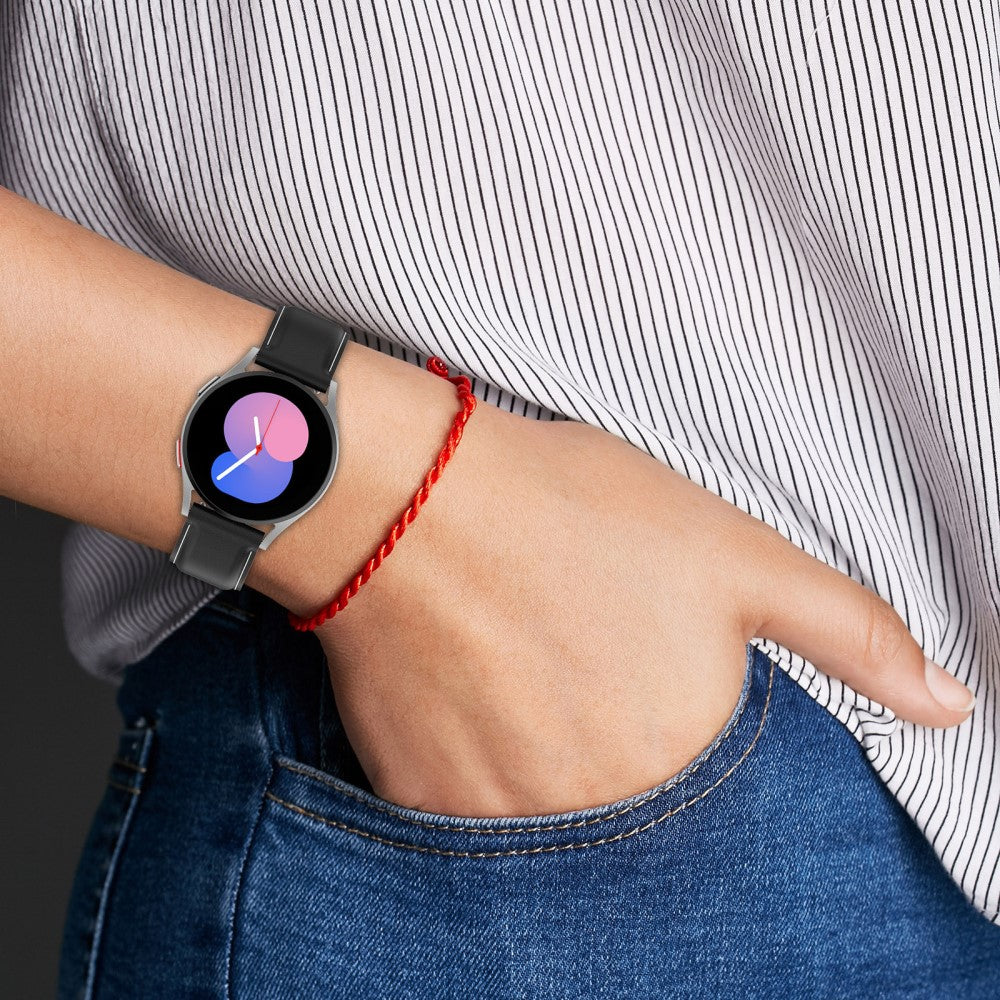 Super Fint Ægte Læder Universal Rem passer til Smartwatch - Pink#serie_3