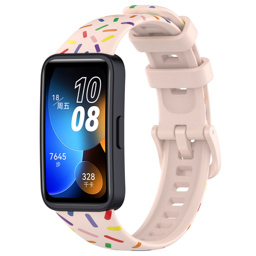 Vildt Elegant Silikone Rem passer til Huawei Band 8 - Pink#serie_3