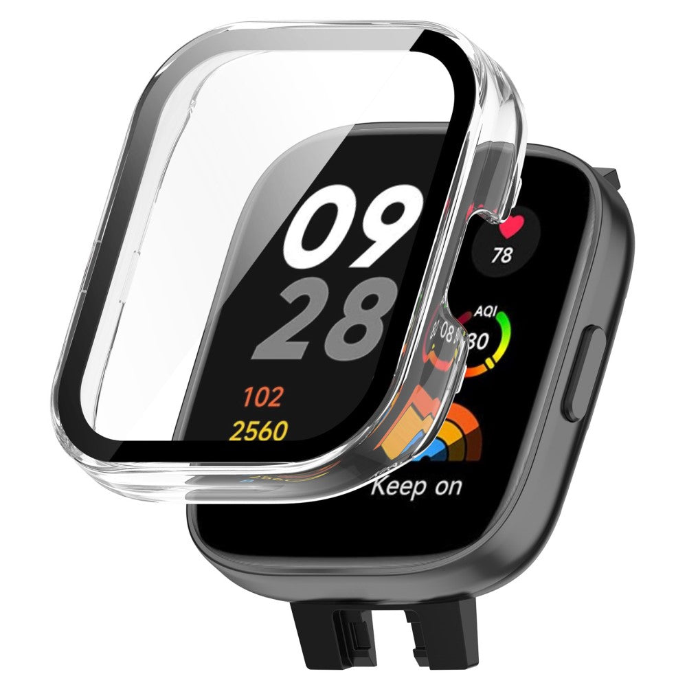 Meget Fint Xiaomi Redmi Band 3 Cover med Skærmbeskytter i Plastik og Hærdet Glas - Gennemsigtig#serie_4