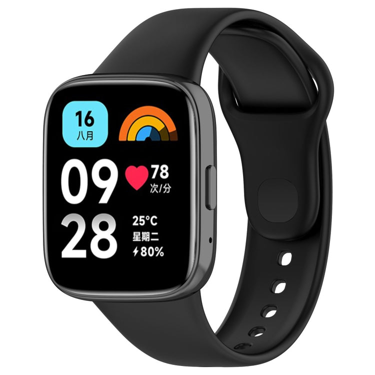 Silikone Universal Rem passer til Xiaomi Redmi Watch 3 Active / Xiaomi Mi Watch Lite 3 - Sort#serie_1