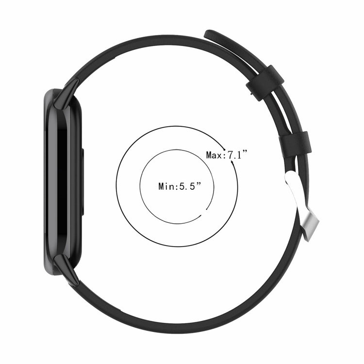 Stilren Ægte Læder Rem passer til Xiaomi Smart Band 8 - Sort#serie_1