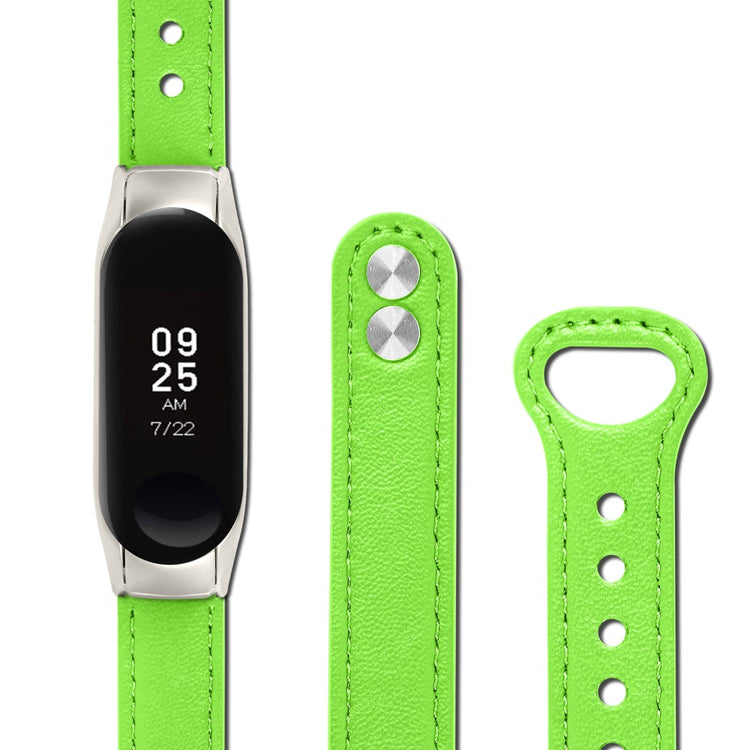 Mega Komfortabel Ægte Læder Rem passer til Xiaomi Smart Band 8 - Grøn#serie_9