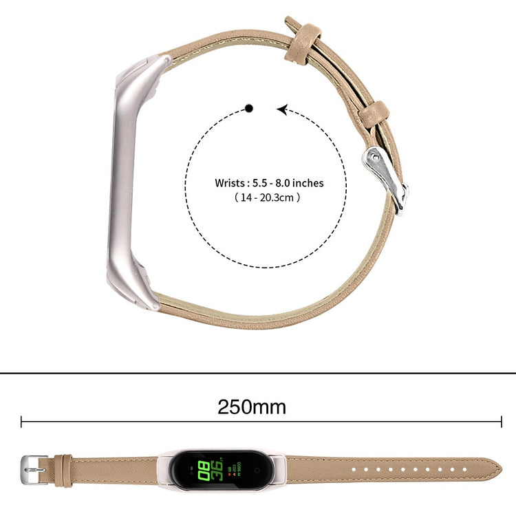 Super Slidstærk Ægte Læder Rem passer til Xiaomi Smart Band 8 - Brun#serie_7