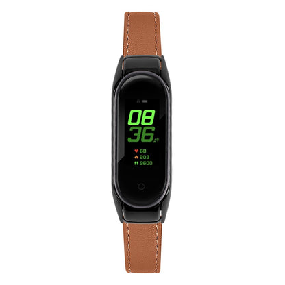 Mega Hårdfør Ægte Læder Rem passer til Xiaomi Smart Band 8 - Brun#serie_16
