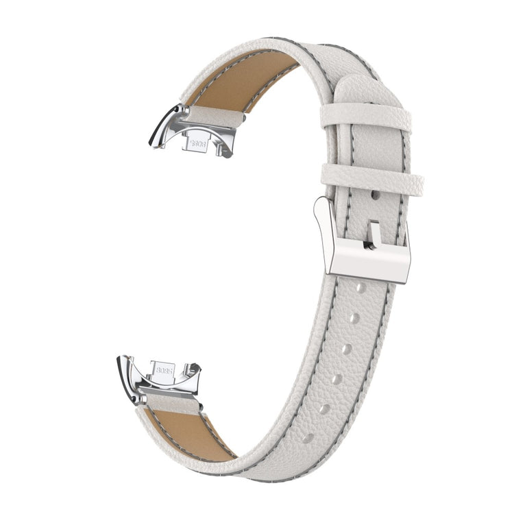 Rigtigt Fed Ægte læder Cover passer til Xiaomi Smart Band 8 - Hvid#serie_2