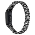 Xiaomi Smart Band 8 letter G style rhinestone décor stainless steel strap