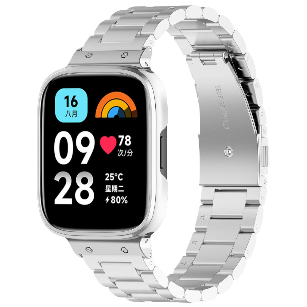 Metal Og Plastik Universal Rem passer til Xiaomi Redmi Watch 3 Active / Xiaomi Mi Watch Lite 3 - Sølv#serie_4