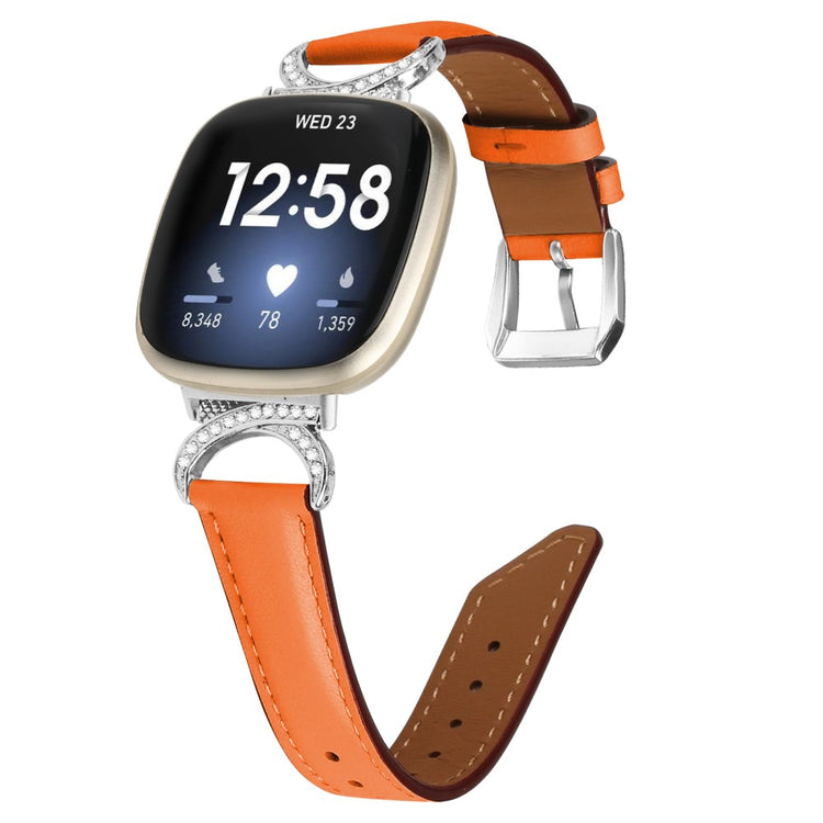 Super Godt Kunstlæder Universal Rem passer til Fitbit Smartwatch - Orange#serie_1