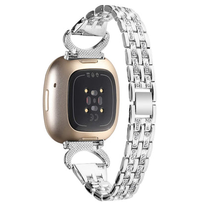 Flot Metal Universal Rem passer til Fitbit Sense 2 / Fitbit Versa 4 - Sølv#serie_3