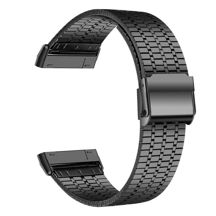 Solid Metal Universal Rem passer til Fitbit Sense 2 / Fitbit Versa 4 - Sort#serie_1