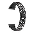 Fitbit Sense 2 / Versa 4 rhinestone alloy metal strap - Black / White