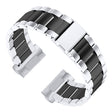3 bead style stainless steel strap for Fitbit Sense 2 / Versa 4 - Silver / Black
