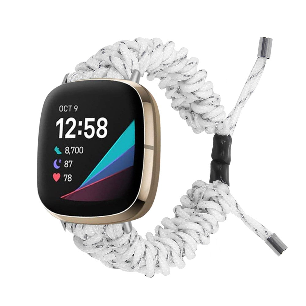 Fint Nylon Universal Rem passer til Fitbit Sense 2 / Fitbit Versa 4 - Sølv#serie_2