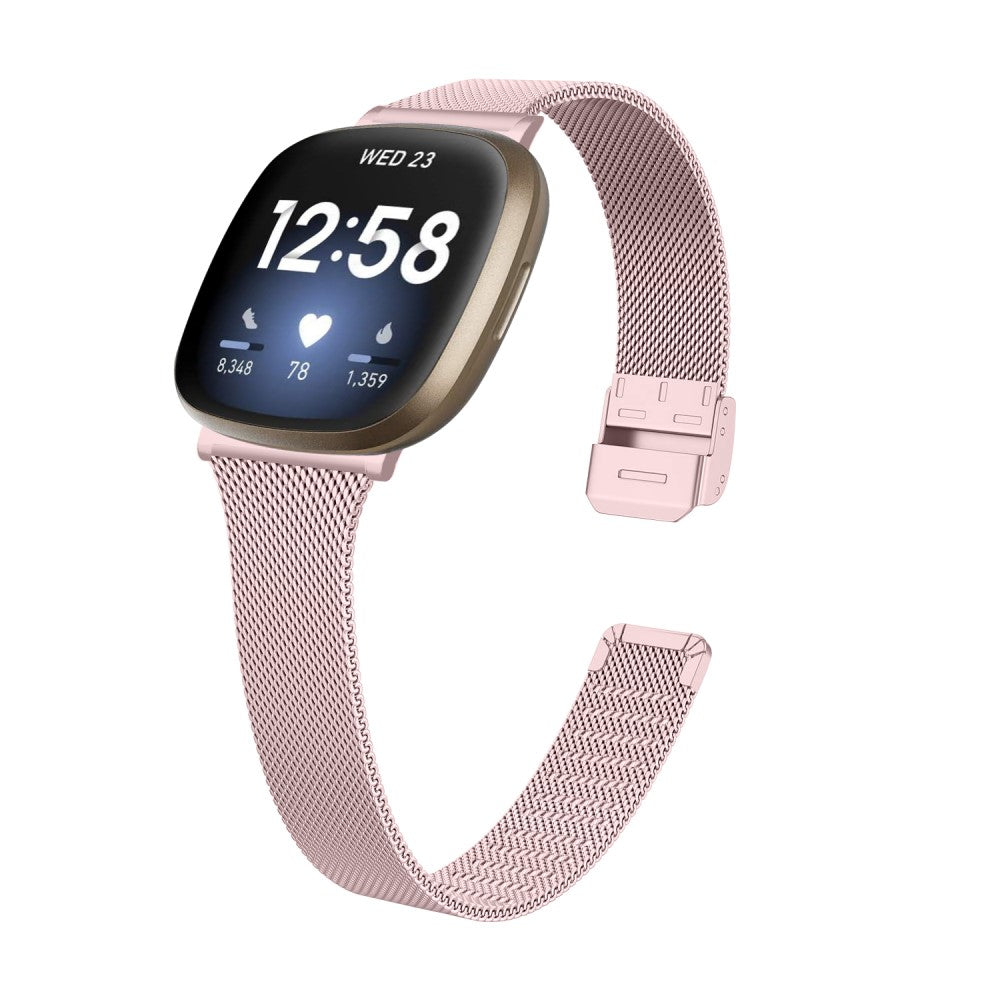 Stilren Metal Universal Rem passer til Fitbit Sense 2 / Fitbit Versa 4 - Pink#serie_4