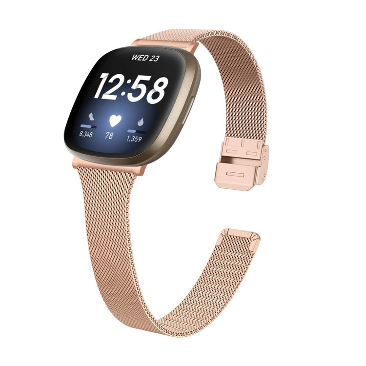 Stilren Metal Universal Rem passer til Fitbit Sense 2 / Fitbit Versa 4 - Pink#serie_5