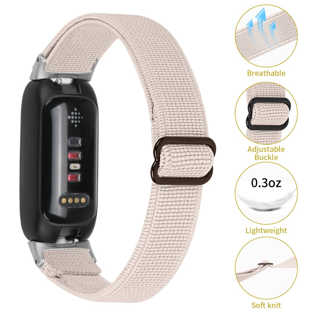 Cool Metal Og Nylon Rem passer til Fitbit Inspire 3 - Hvid#serie_14