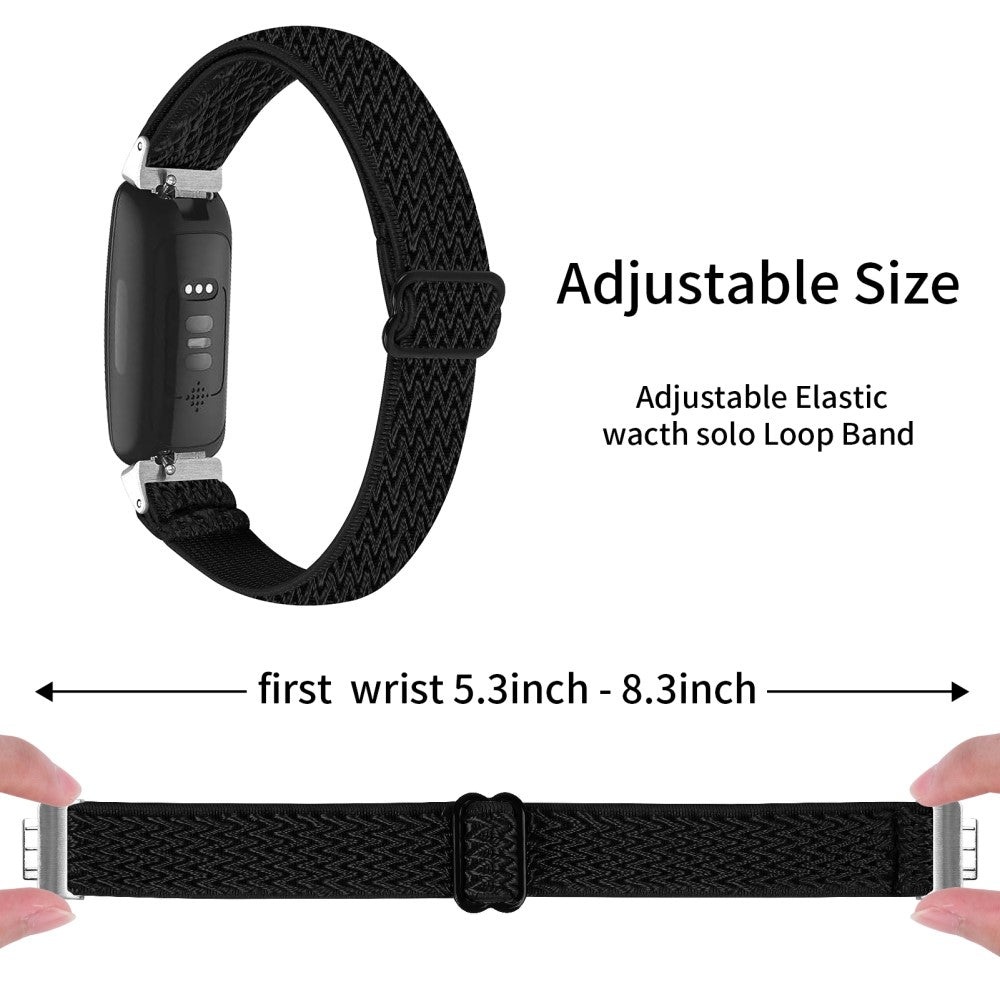 Meget Nydelig Nylon Rem passer til Fitbit Inspire 3 - Sort#serie_1