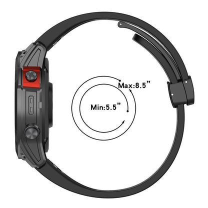20mm multi-hole style silicone strap with buckle for Garmin Watch - Black#serie_1