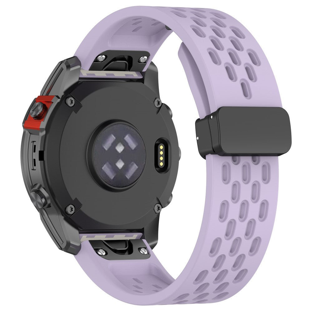 20mm multi-hole style silicone strap with buckle for Garmin Watch - Purple#serie_10