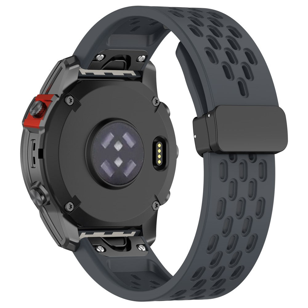 20mm multi-hole style silicone strap with buckle for Garmin Watch - Dark Grey#serie_3