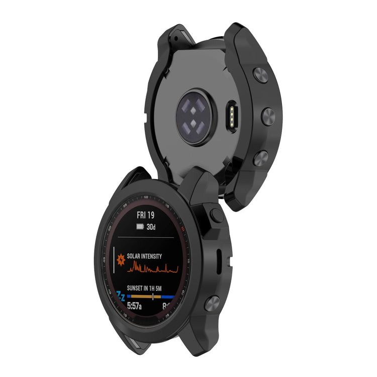 Mega Fint Silikone Cover til Garmin Fenix 7 - Sort#serie_1