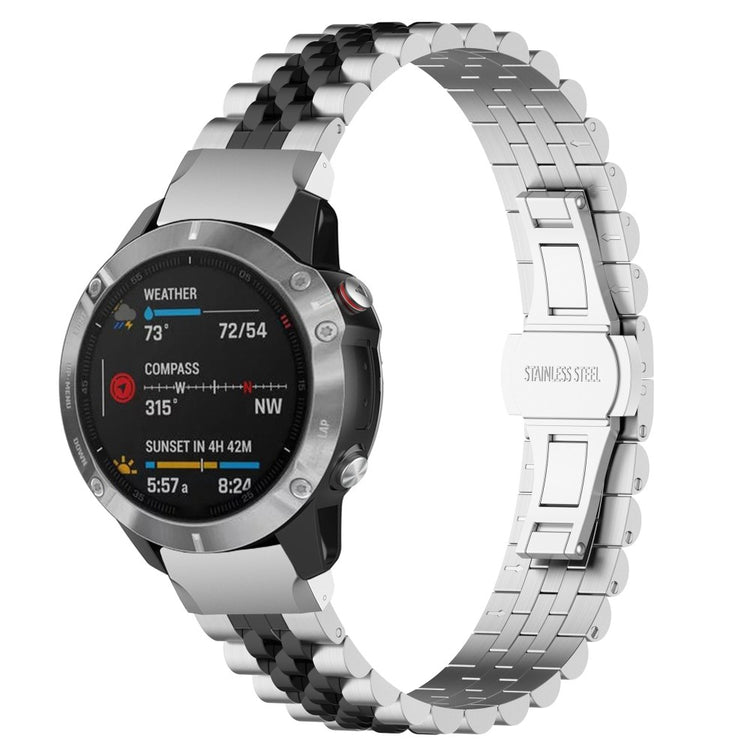 Super Fed Metal Universal Rem passer til Garmin Smartwatch - Sølv#serie_1