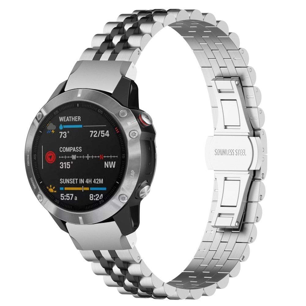 Super Fed Metal Universal Rem passer til Garmin Smartwatch - Sølv#serie_2