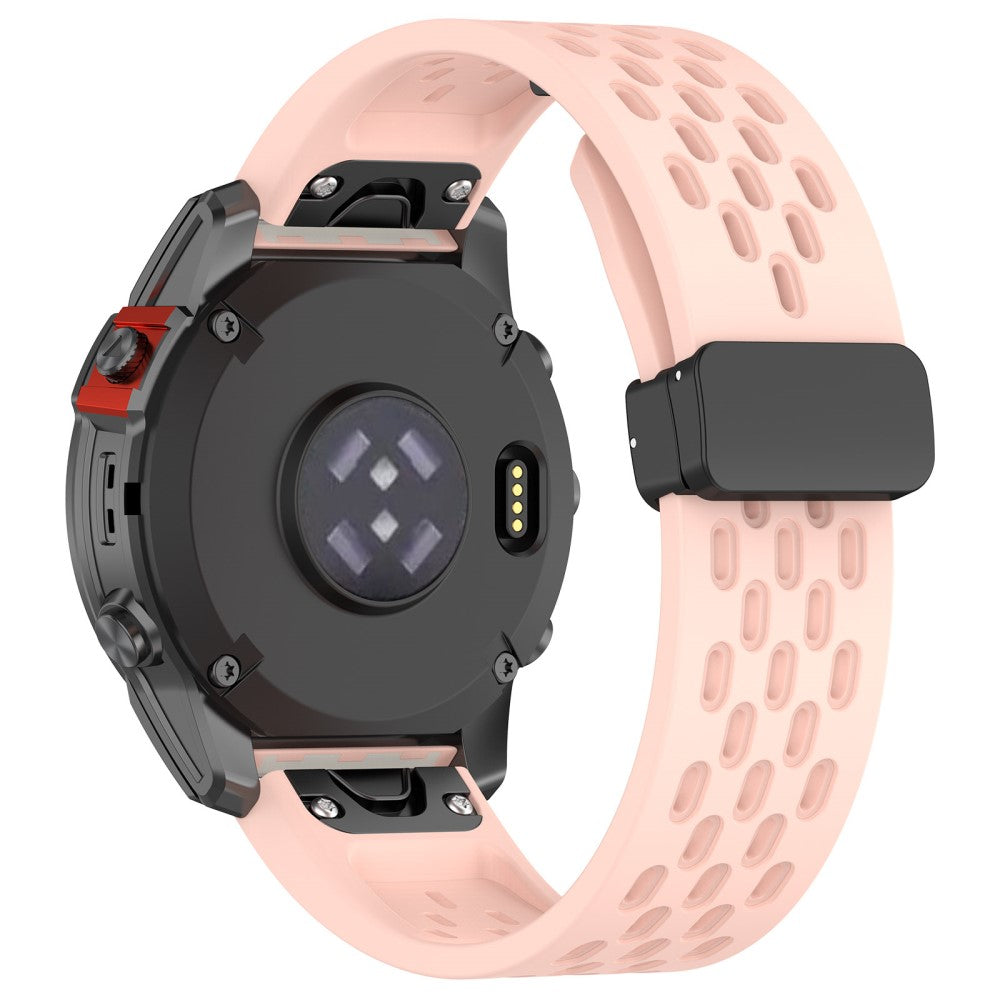 26mm multi-hole style silicone strap with buckle for Garmin Watch - Light Pink#serie_6