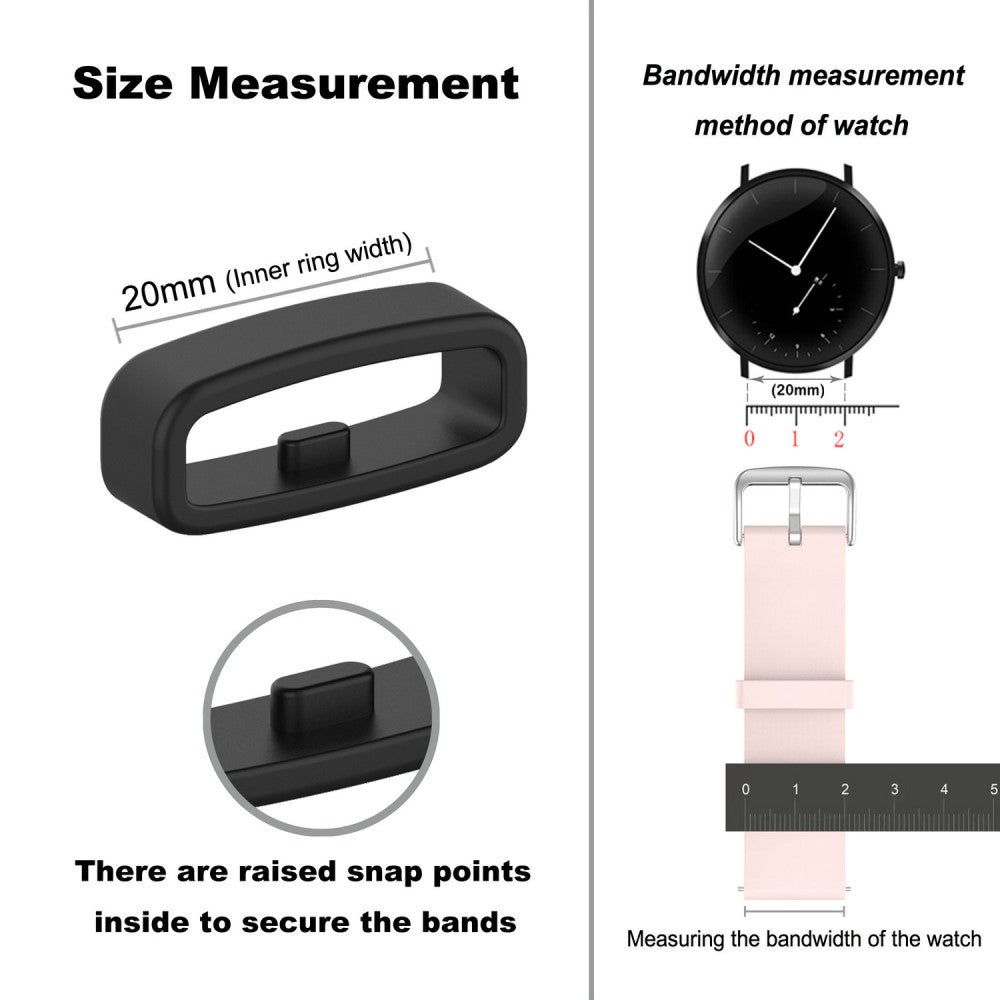 20mm Universal silicone strap loop - Black - Sort#serie_1