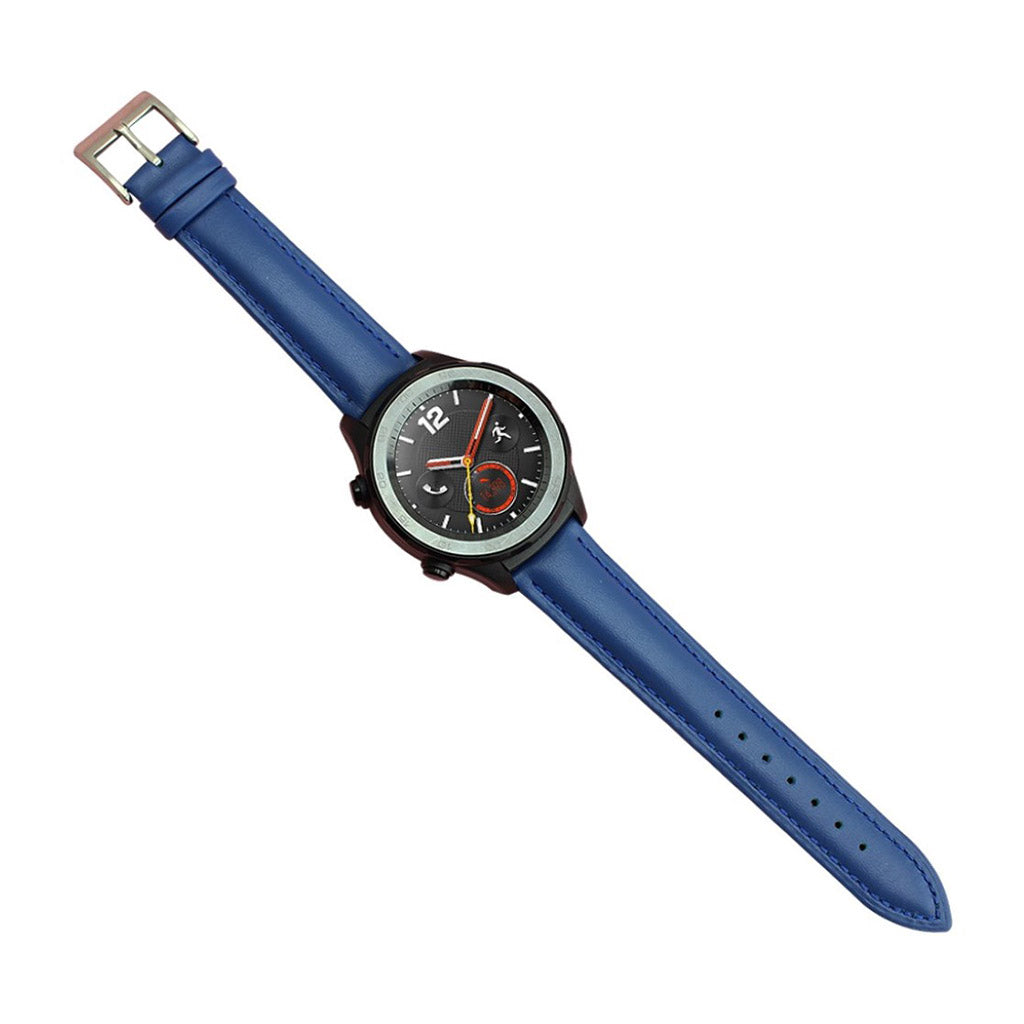 Meget komfortabel Huawei Watch 2 Ægte læder Urrem - Blå#serie_2