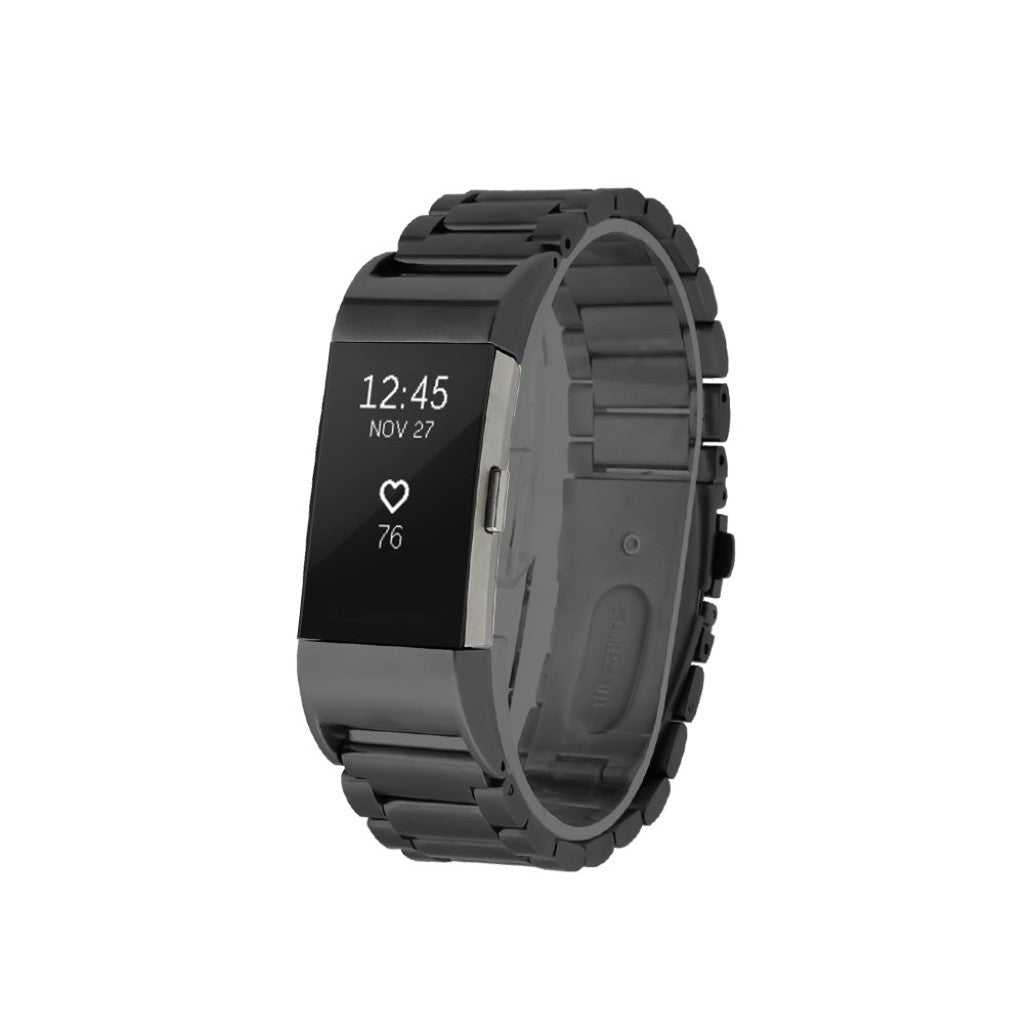 Vildt flot Fitbit Charge 2 Metal Rem - Sort#serie_4