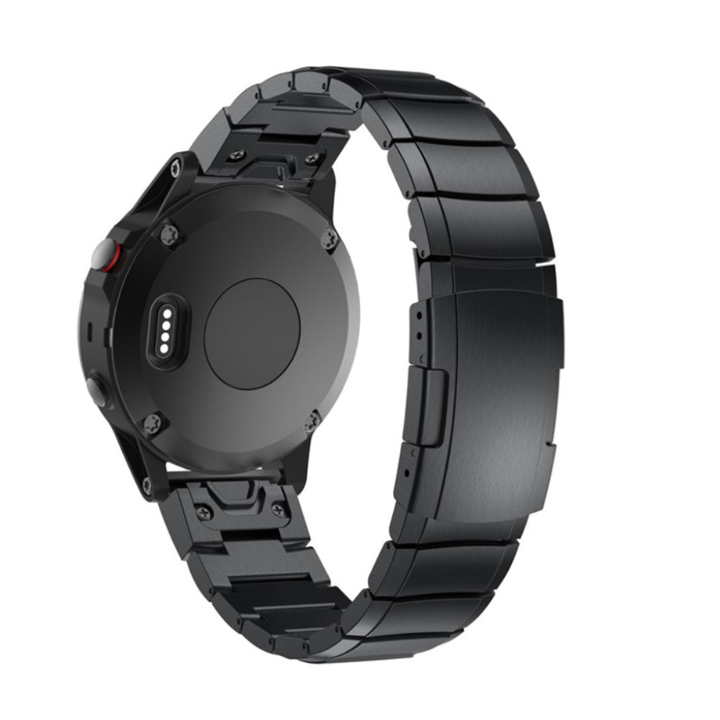 Slidstærk Garmin Fenix 5 Metal Rem - Sort#serie_2