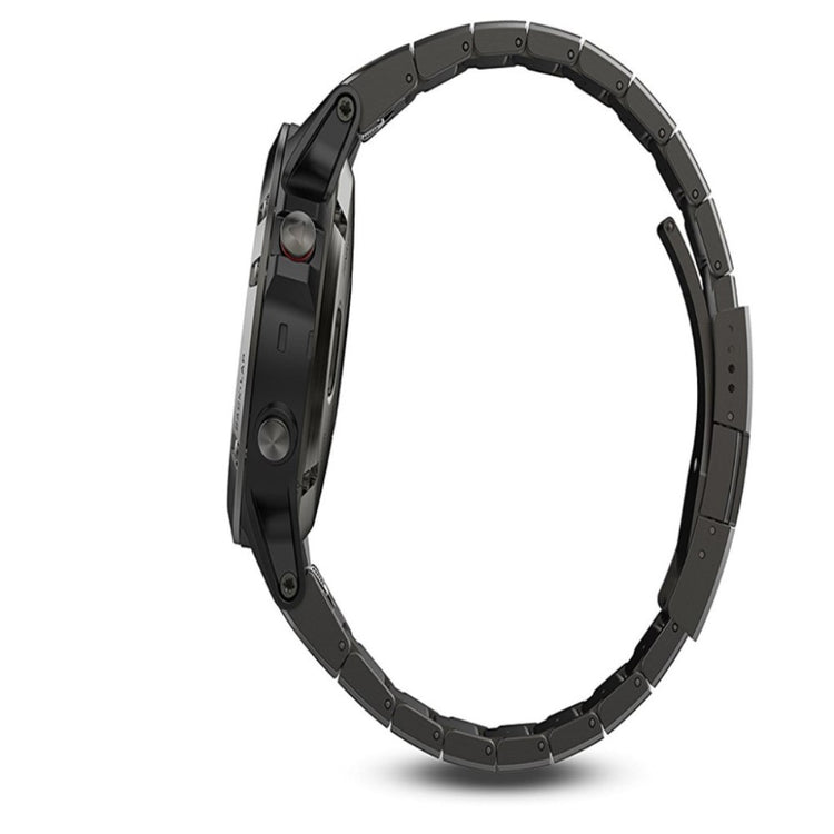 Slidstærk Garmin Fenix 5 Metal Rem - Sort#serie_2